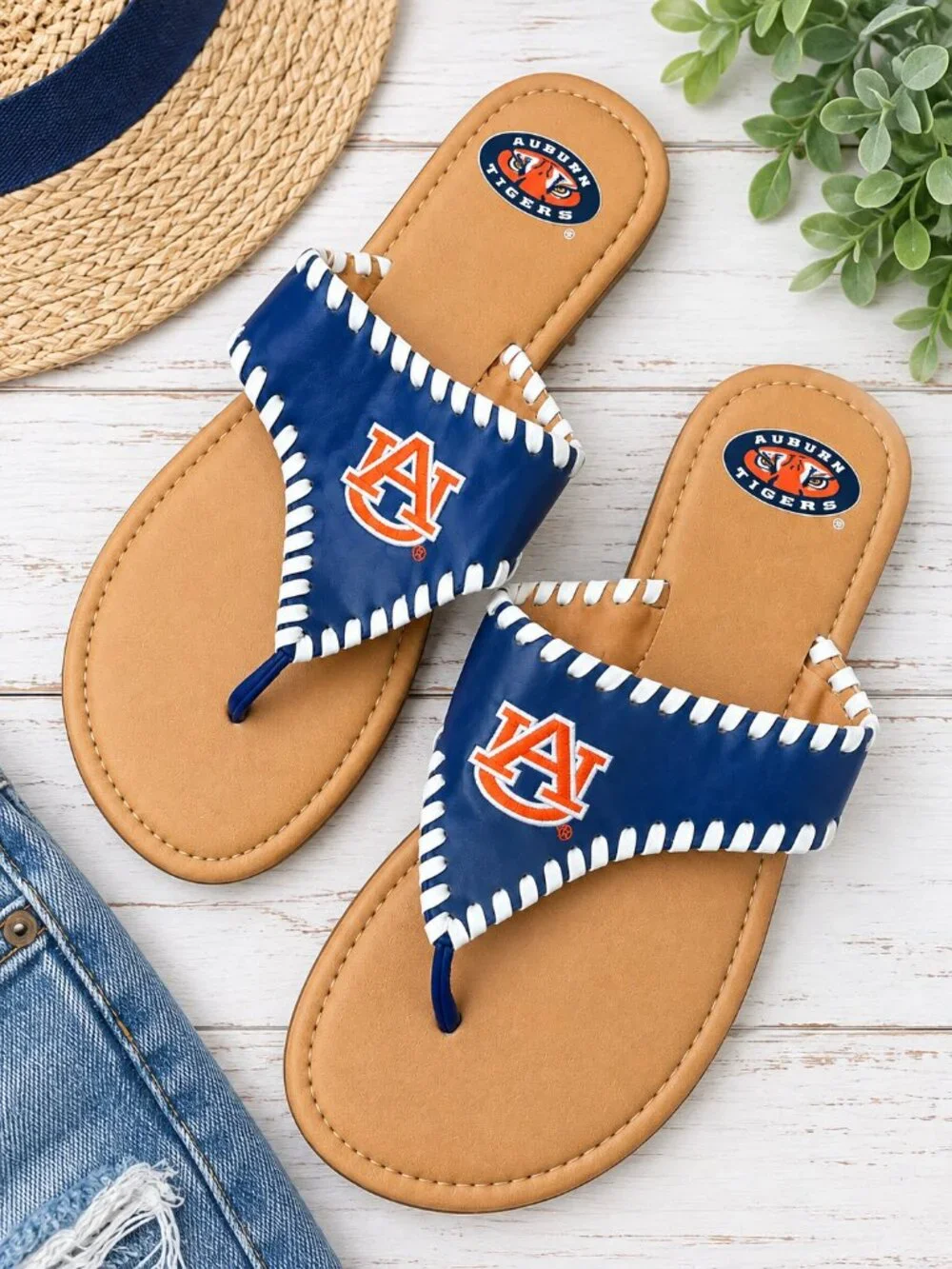 Auburn Tigers Women’s Size 10 Thong Sandals College Classics AU Game Day